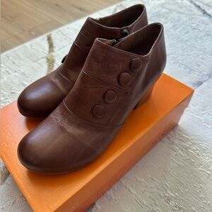 Miz Mooz Brown Leather Ankle Boots